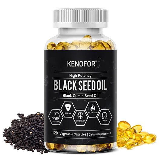 Organic Black Seed Oil Capsules – Cold-Pressed Nigella Sativa for Wellness, Skin, Hair & Immune Support
