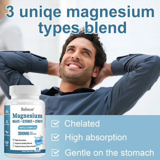 Magnesium Complex 300 Mg, Support Muscle, Nerves, Energy and Heart Health