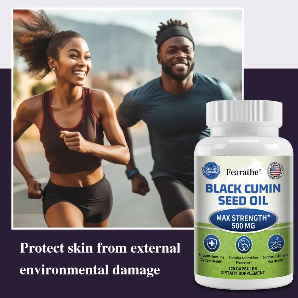 Black Cumin Seed Oil 500mg Capsules – Immune & Antioxidant Support | Promotes Healthy Skin, Hair & Digestion (120 Capsules)