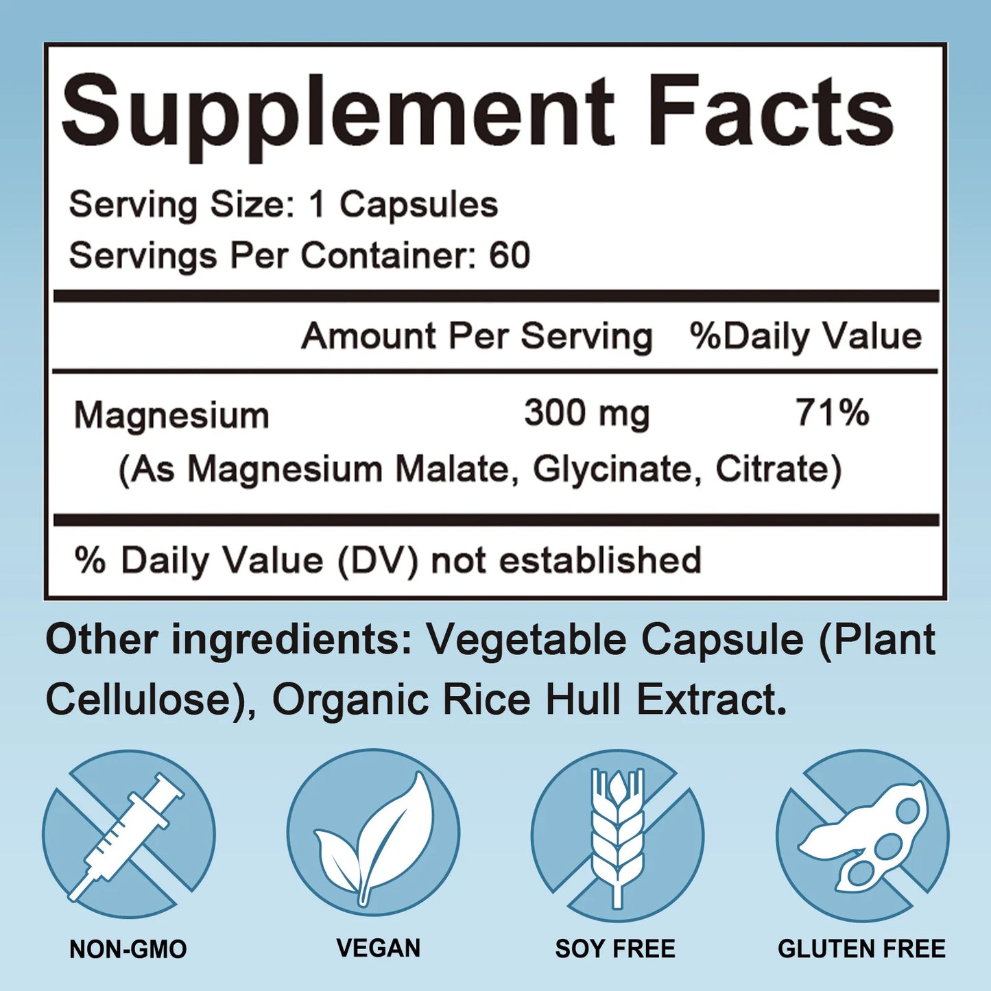 Magnesium Complex 300 Mg, Support Muscle, Nerves, Energy and Heart Health