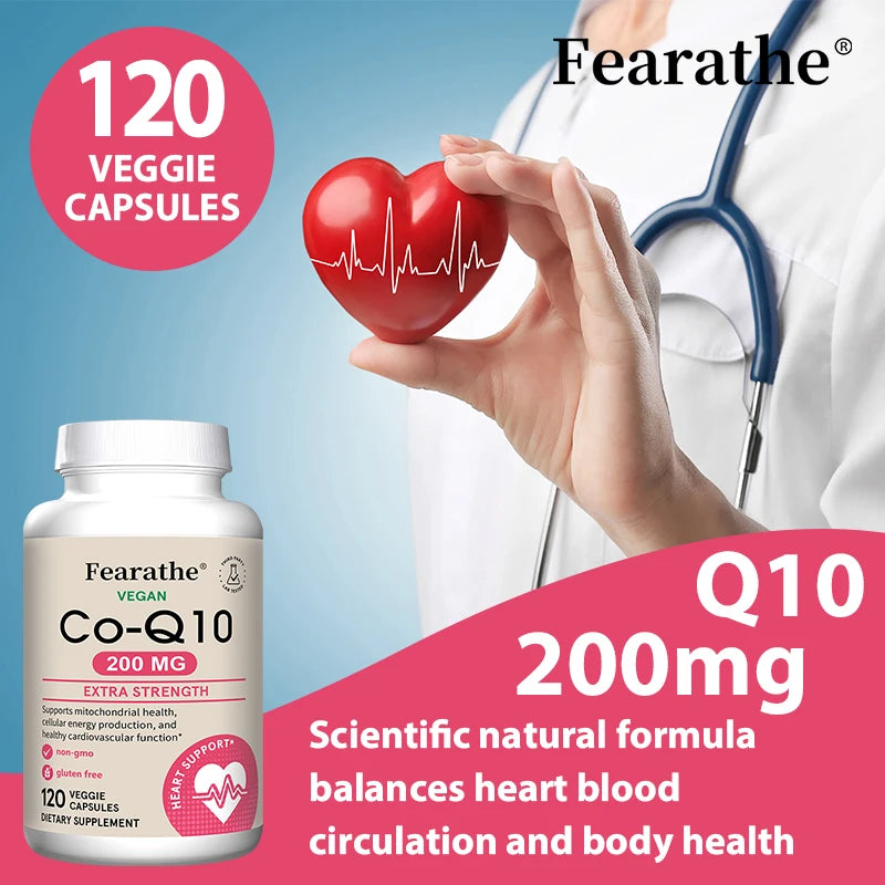 High-Absorption CoQ10 Capsules – Natural Coenzyme Q10 for Energy, Heart & Cellular Support (120 Softgels)