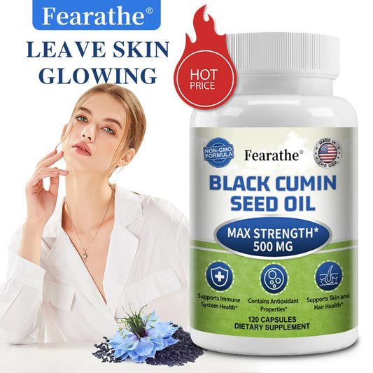 Black Cumin Seed Oil 500mg Capsules – Immune & Antioxidant Support | Promotes Healthy Skin, Hair & Digestion (120 Capsules)