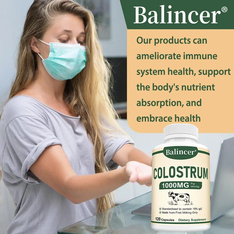 Premium Bovine Colostrum Capsules – Immune & Gut Health Support | Rich in Natural Vitamins & IgG Immunoglobulins (120 Capsules)
