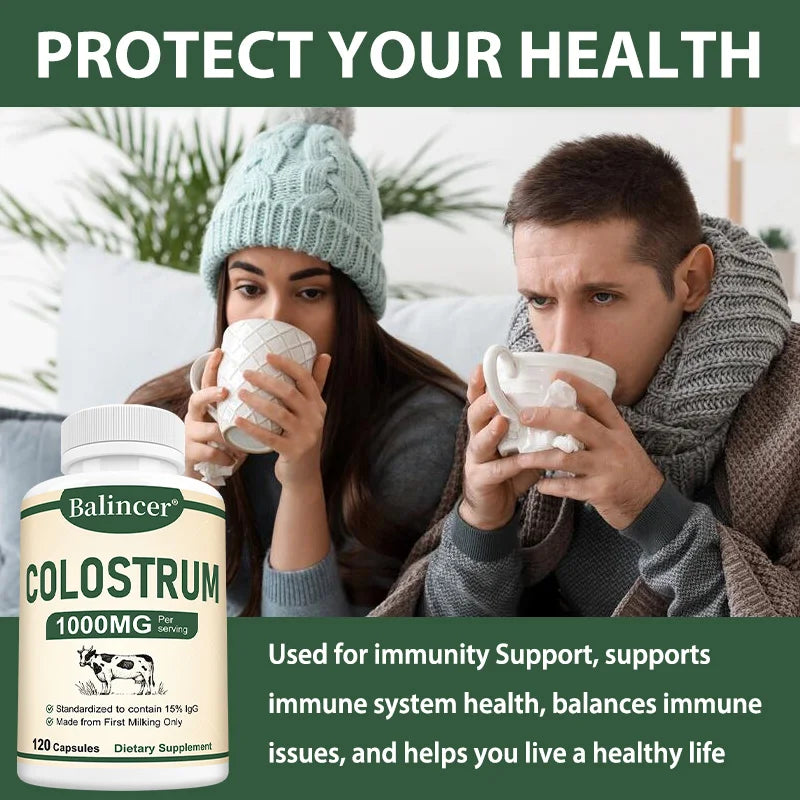 Premium Bovine Colostrum Capsules – Immune & Gut Health Support | Rich in Natural Vitamins & IgG Immunoglobulins (120 Capsules)