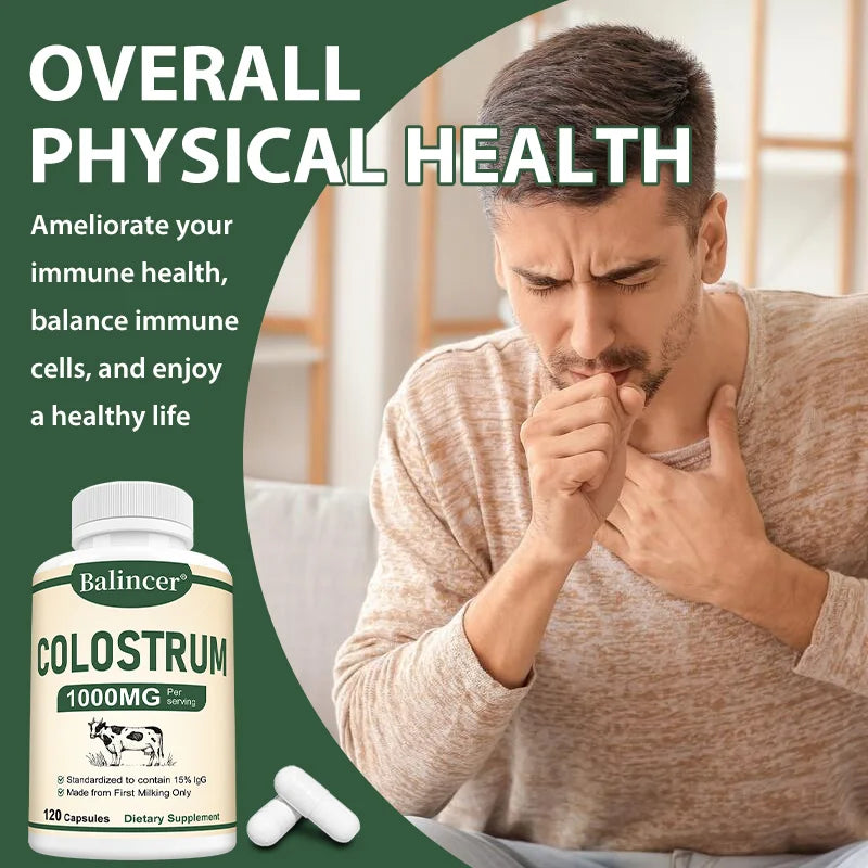 Premium Bovine Colostrum Capsules – Immune & Gut Health Support | Rich in Natural Vitamins & IgG Immunoglobulins (120 Capsules)
