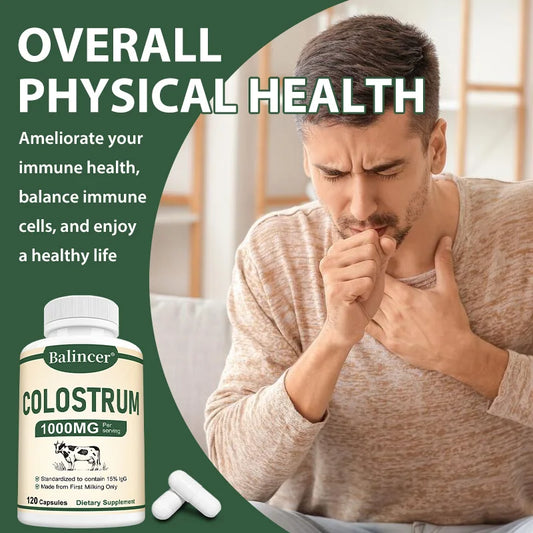 Premium Bovine Colostrum Capsules – Immune & Gut Health Support | Rich in Natural Vitamins & IgG Immunoglobulins (120 Capsules)